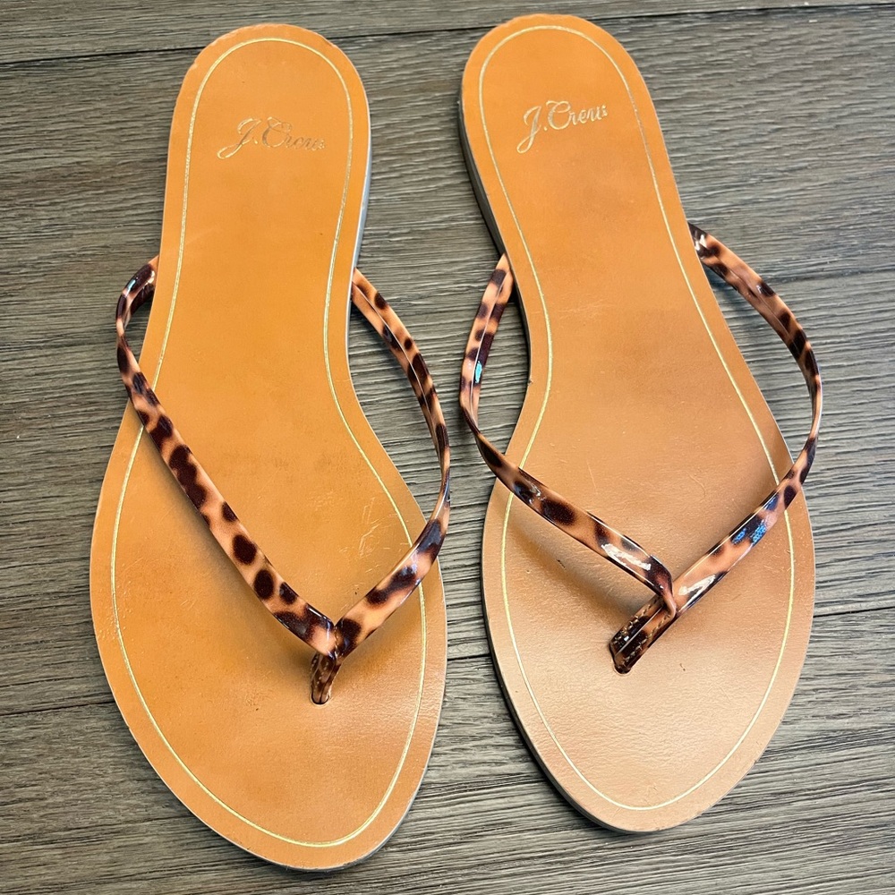 J Crew Tortoiseshell Flip Flops
